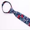 Spring Notion Boys' Cotton Floral Skinny Zipper Tie, Blue/Red Large view 3