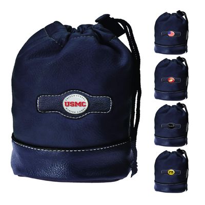 Clip Wipes Marine Golf Valuables Pouch with Drawstrings (Black-USMC)