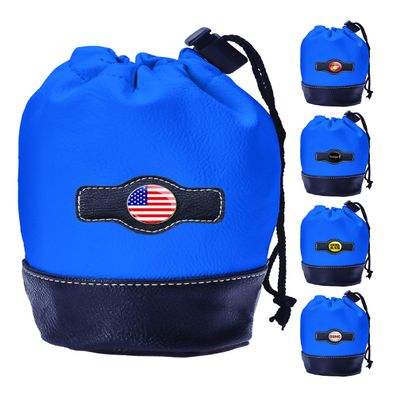 Clip Wipes Marine Golf Valuables Pouch with Drawstrings (Blue-Flag)