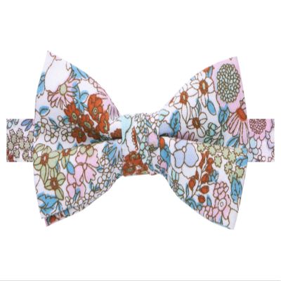 Spring Notion Boys' Cotton Floral Bow Tie, 27-Blue/Pink Small