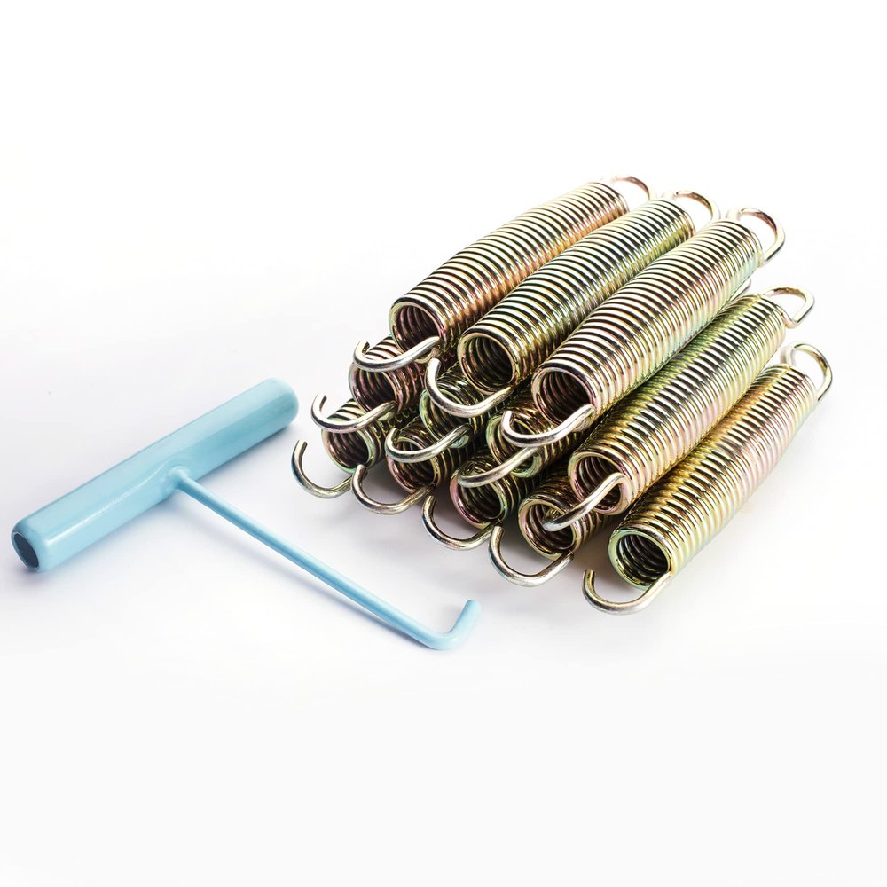 SkyBound Trampoline Springs - 8.5 Inch, 48 Stainless Steel Springs - Heavy Duty Trampoline Springs - Weather Resistant Galvanized Steel with Rubber Tipped Hooks - Spring Replacement Kit with T-Hook