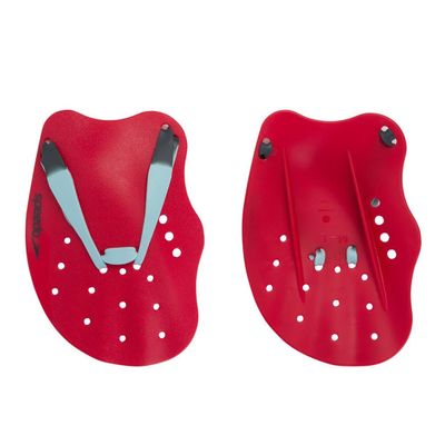 Speedo Unisex Tech Paddle Hand Paddles for Swiming | Training Aids, Lava Red/Chil Blue/Grey, L