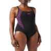 Speedo Boomstar Splice Flyback Swimsuit Black/Pink 32" view 1
