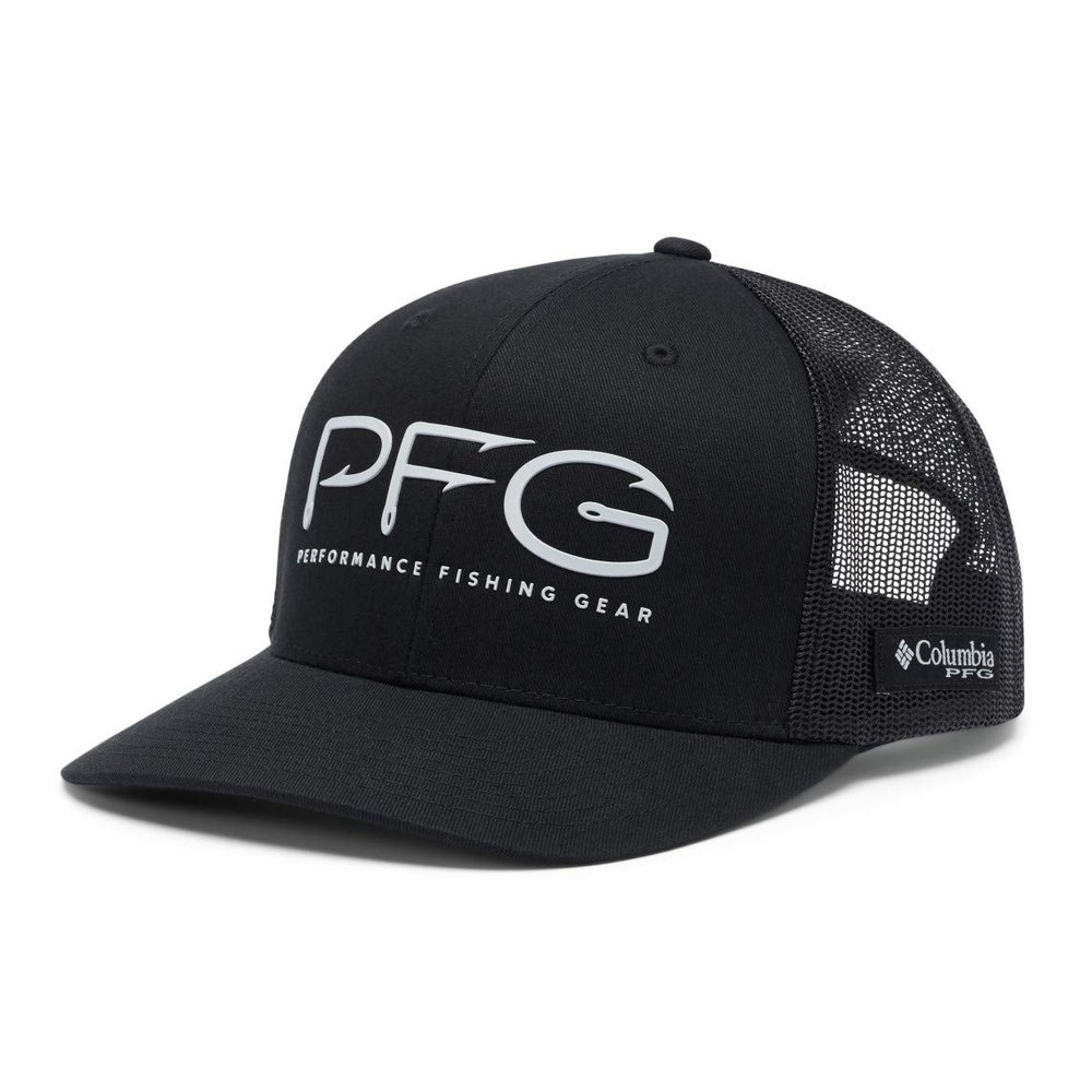 Columbia Unisex PFG Mesh Snap Back Hooks Ball Cap, Black/Silver PFG, One Size