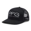 Columbia Unisex PFG Mesh Snap Back Hooks Ball Cap, Black/Silver PFG, One Size view 1