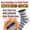 Busy Socks Winter Warm Thermal Socks for Men Women Extra Thick Insulated Heated Crew Boot Socks for Extreme Cold Weather, Large, 1 Pair Light Grey Striped view 3