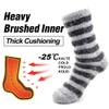 Busy Socks Winter Warm Thermal Socks for Men Women Extra Thick Insulated Heated Crew Boot Socks for Extreme Cold Weather, Large, 1 Pair Light Grey Striped view 4