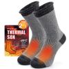 Busy Socks Winter Warm Thermal Socks for Men Women Extra Thick Insulated Heated Crew Boot Socks for Extreme Cold Weather, Large, 1 Pair Dark Grey view 1