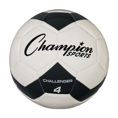 Champion Sports Challenger Soccer Ball, Size 4, Black/White