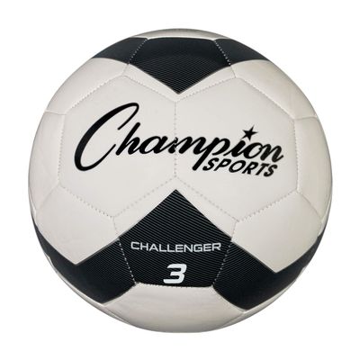Champion Sports Challenger Soccer Ball, Size 3, Black/White