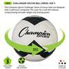 Champion Sports Challenger Soccer Ball, Size 3, Black/White view 2