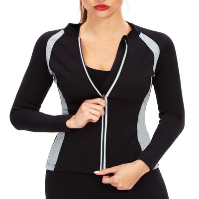 DoLoveY Sauna Jacket For Women Hot Sweat Workout Shirt Body Shaper Neoprene Long Sleeve Slim Sport Top