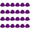 CUGBO 24Pcs Cheerleading Pom Poms, 1 Dozen Handle Metallic Foil Flower Ribbons Cheerleader Pompoms, Kids Children Ball Dance Sports Coaches Game Party Fancy (Purple) view 1