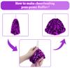 CUGBO 24Pcs Cheerleading Pom Poms, 1 Dozen Handle Metallic Foil Flower Ribbons Cheerleader Pompoms, Kids Children Ball Dance Sports Coaches Game Party Fancy (Purple) view 4