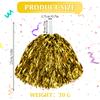 CUGBO 24Pcs Cheerleading Pom Poms, 1 Dozen Handle Metallic Foil Flower Ribbons Cheerleader Pompoms, Kids Children Ball Dance Sports Coaches Game Party Fancy (Gold) view 2