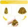 CUGBO 24Pcs Cheerleading Pom Poms, 1 Dozen Handle Metallic Foil Flower Ribbons Cheerleader Pompoms, Kids Children Ball Dance Sports Coaches Game Party Fancy (Gold) view 4