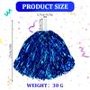 CUGBO 24Pcs Cheerleading Pom Poms, 1 Dozen Handle Metallic Foil Flower Ribbons Cheerleader Pompoms, Kids Children Ball Dance Sports Coaches Game Party Fancy (Blue) view 2