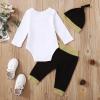 Detigee Baby Boy First New Year's Outfit Toddler Gentleman Pant Clothing Set with Hat (White,12-18 Months) view 3