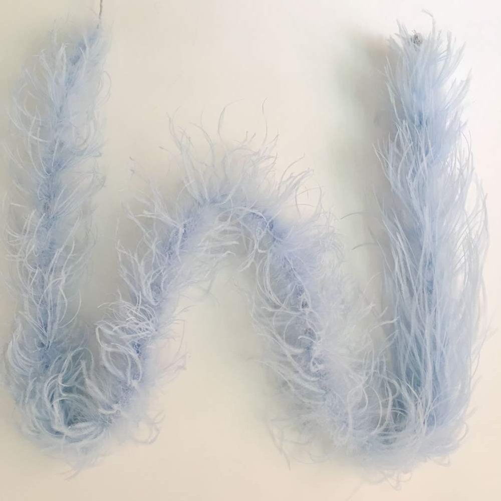ADAMAI 72inch Natural Ostrich Feather Boa Halloween Cosplay Costume Accessory Holiday Decors (Light Blue)