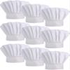 9 Pieces Chef Hats Adjustable Cooking Hat Elastic Kitchen Baker Caps for Adults (White) view 1