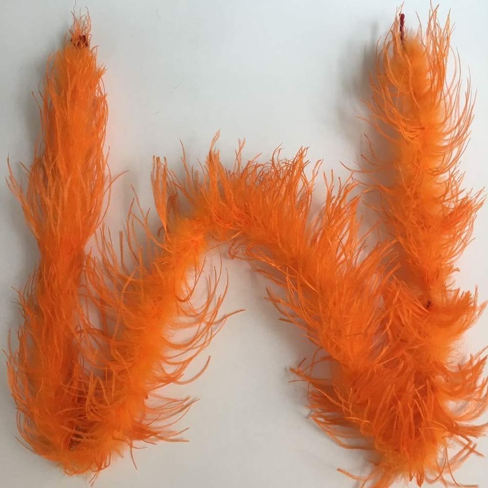 ADAMAI 72inch Natural Ostrich Feather Boa Halloween Cosplay Costume Accessory Holiday Decors (Orange)
