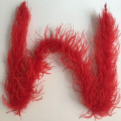 ADAMAI 72inch Natural Ostrich Feather Boa Halloween Cosplay Costume Accessory Holiday Decors (red)