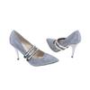 1 Pair Punk Style Rivet Elastic Shoes Strap Lace High Heels Hold Loose Shoelaces for Not Fall off Heel (Gold) view 2