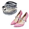 1 Pair Punk Style Rivet Elastic Shoes Strap Lace High Heels Hold Loose Shoelaces for Not Fall off Heel (Gold) view 3