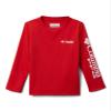 Columbia Youth Boys PFG Terminal Tackle Long Sleeve Sun Protection Shirt, Red Spark, X-Large view 1