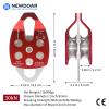NewDoar 30 KN CE Certified Large Rescue Pulley Double Sheave with Swing Plate for Outdoor Mountaineering Rock Climbing Rescue(Red 2pcs) view 2