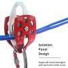NewDoar 30 KN CE Certified Large Rescue Pulley Double Sheave with Swing Plate for Outdoor Mountaineering Rock Climbing Rescue(Red 2pcs) view 4