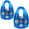 NewDoar 30KN CE Certified Large Rescue Pulley Single Sheave with Swing Plate for Outdoor Mountaineering Rock Climbing Rescue(Blue 2pcs) view 1