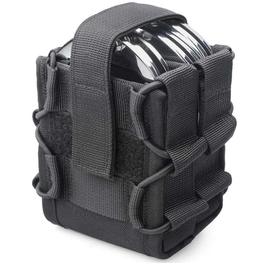 LIVANS Double Handcuff Pouch, Handcuff Holster for Duty Belt, Molle Handcuffs Case for Vest Fit Asp/Hinged/Chain/Folding Rigid Handcuffs, Hand Cuff Holster for Police, Law Enforcement, Security Guard