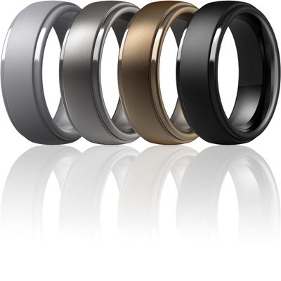 ThunderFit Silicone Mens Wedding Rings, 10mm Wide 2.5mm Thick Rubber Wedding Bands-Variety Multipack 1-7