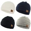 Durio Unisex Baby Beanie - Soft & Warm Knit Toddler Winter Hat, Stretchy Cap Fit for Infant to Toddler Girl Boy (6-36 Months), 5 Black & Light Grey & Navy & White view 1