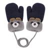 Greenery-GRE Cartoon Infant Toddler Mittens with String Winter Warm Knit Gloves with Fleece Lined for Baby Girls Boys 0-3 Y view 1