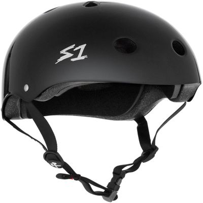 S1 Mega Lifer Helmet for Skateboarding, BMX, and Roller Skating - Extra-Large Fit for Bigger Heads - EPS Fusion Foam, CPSC & ASTM Certified - Black Gloss Large (24")