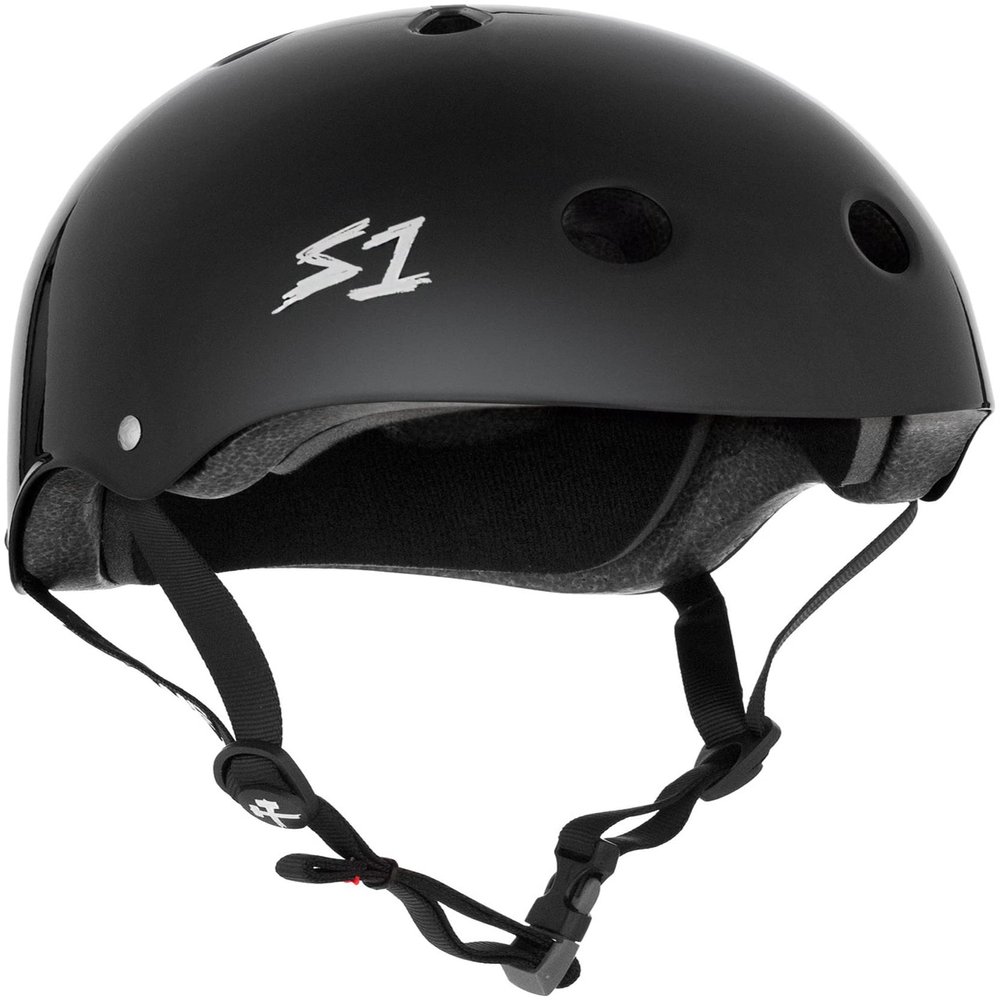 S1 Mega Lifer Helmet for Skateboarding, BMX, and Roller Skating - Extra-Large Fit for Bigger Heads - EPS Fusion Foam, CPSC & ASTM Certified - Black Gloss Large (24")