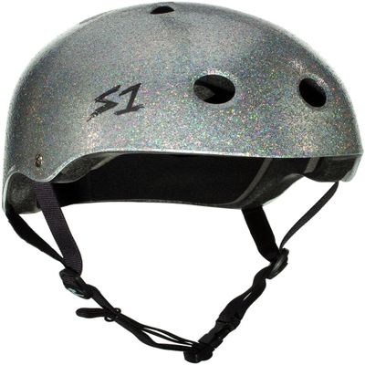 S1 Lifer Helmet for Skateboarding, BMX, and Roller Skating - EPS Fusion Foam, CPSC & ASTM Certified - Silver Gloss Glitter XXX-Large (23.5")