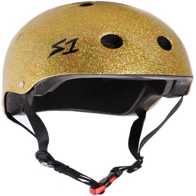 S1 Mini Lifer Helmet for Skateboarding, BMX, and Roller Skating - EPS Fusion Foam, CPSC & ASTM Certified - Gold Gloss Glitter Small (19")