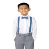 Spring Notion Boys' Elastic Suspenders with Leather Crosspatch Steel Blue Medium view 2