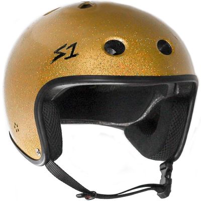 S1 Retro Lifer Helmet for Skateboarding, BMX, and Roller Skating - EPS Fusion Foam, CPSC & ASTM Certified - Gold Gloss Glitter X-Large (22.5")