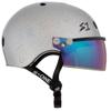 S1 Lifer Visor Helmet Gen 2 for Skateboarding, BMX, and Roller Skating - EPS Fusion Foam, CPSC & ASTM Certified - Silver Gloss Glitter w/Iridium Visor Small (21") view 2
