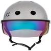 S1 Lifer Visor Helmet Gen 2 for Skateboarding, BMX, and Roller Skating - EPS Fusion Foam, CPSC & ASTM Certified - Silver Gloss Glitter w/Iridium Visor Small (21") view 3