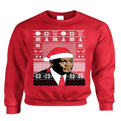 ALLNTRENDS Adult Sweatshirt umpman Jordan Christmas Ugly Sweater (3XL, Red)