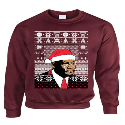 ALLNTRENDS Adult Sweatshirt umpman Jordan Christmas Ugly Sweater (L, Maroon)