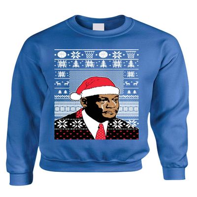 ALLNTRENDS Adult Sweatshirt umpman Jordan Christmas Ugly Sweater (2XL, Royal Blue)