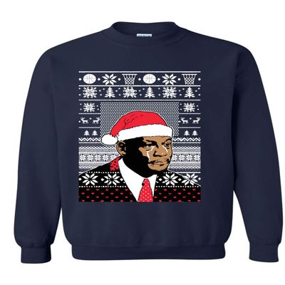 ALLNTRENDS Adult Sweatshirt umpman Jordan Christmas Ugly Sweater (L, Navy Blue)