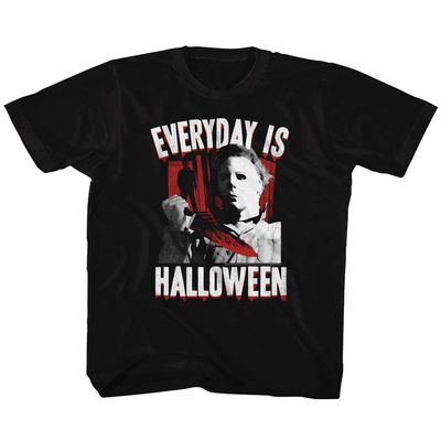 American Classics Halloween 70s Horror Movie Michael Myers Everyday is Halloween Graphic Youth Short Sleeve T-Shirt Graphic Tee Black