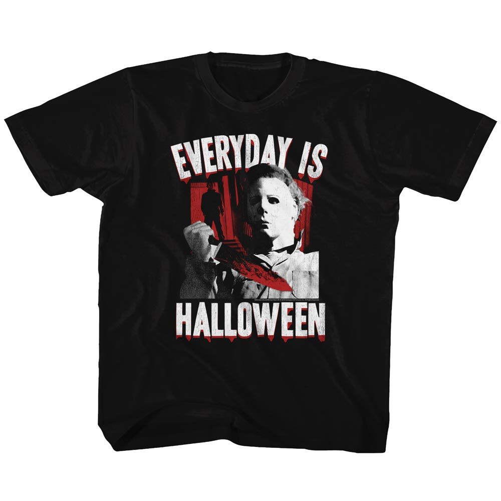 American Classics Halloween 70s Horror Movie Michael Myers Everyday is Halloween Graphic Youth Short Sleeve T-Shirt Graphic Tee Black